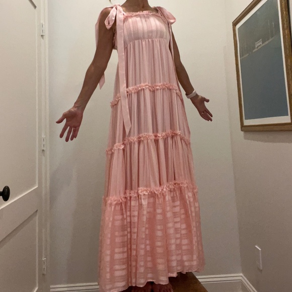 LoveShackFancy Pink Maxi Dress - Picture 1 of 8